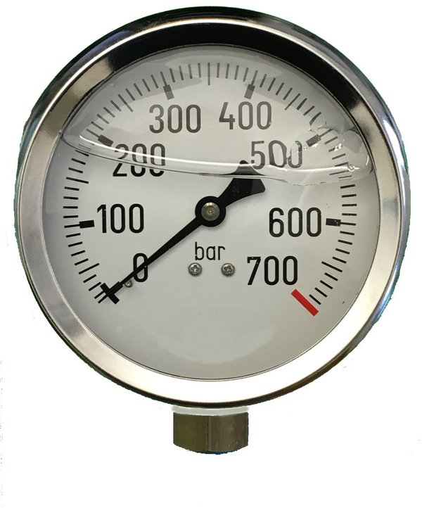 MAG 700-100 Manómetro vaporizado con glicerina 700 bar Ø100mm - padima